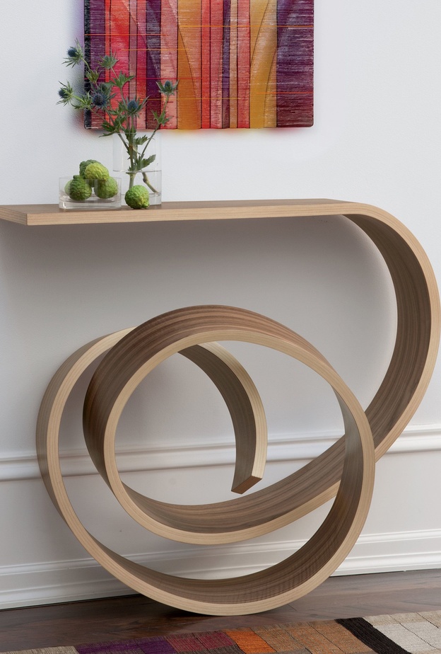 الخشب في تصميم كونسول عصري وفريد