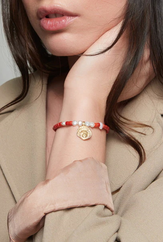 سوار MAYA CORAL & PEARL من Deux Lions
