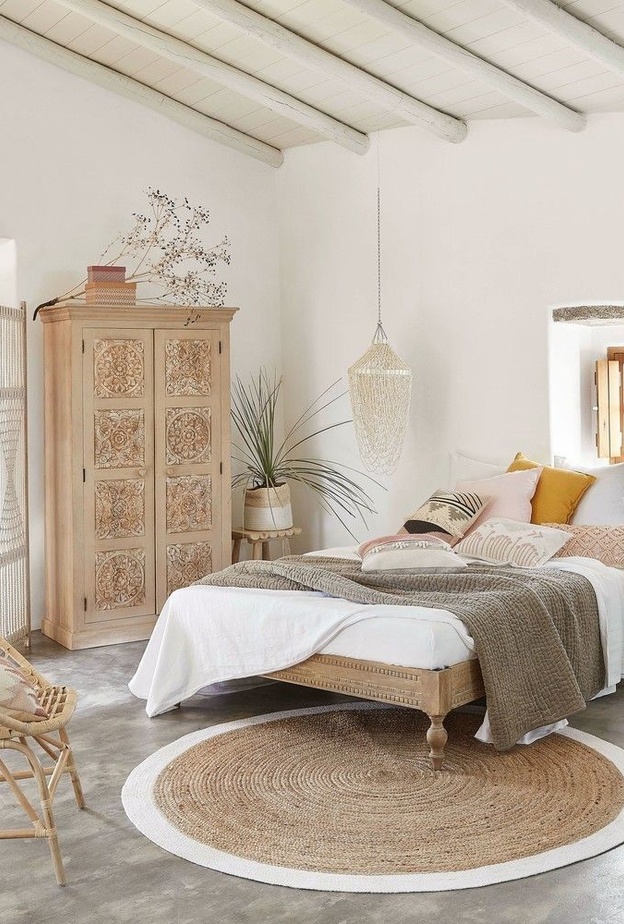 غرفة نوم بأسلوب بوهو ومودرن بديكورات 2022
