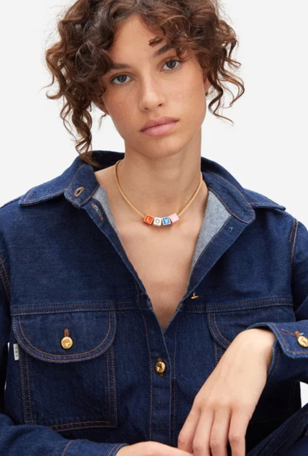 قلادة Love enamel من LAUREN RUBINSKI