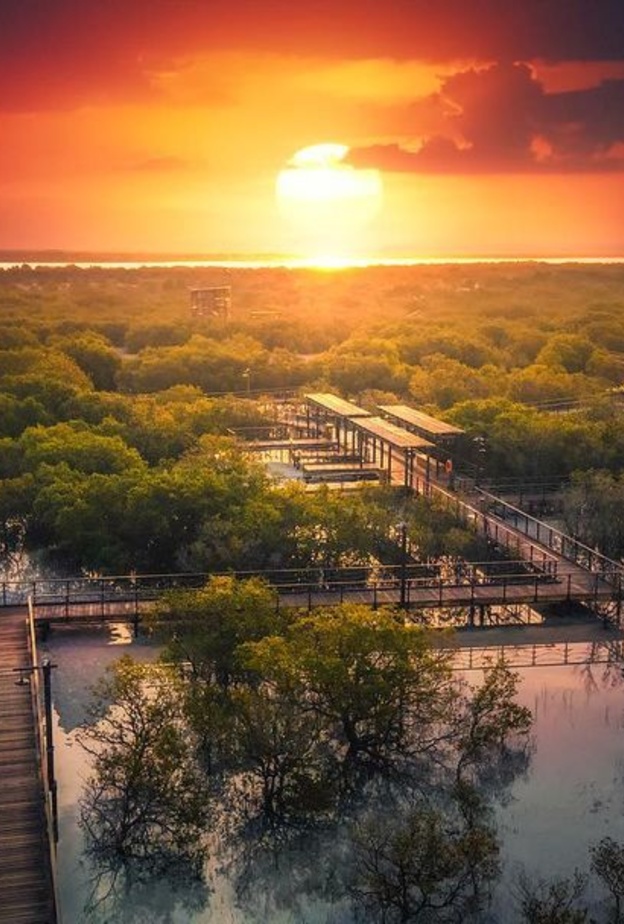 منتزه قرم الجبيل وغروب الشمس الخلاب - المصدر IG-elkendi.