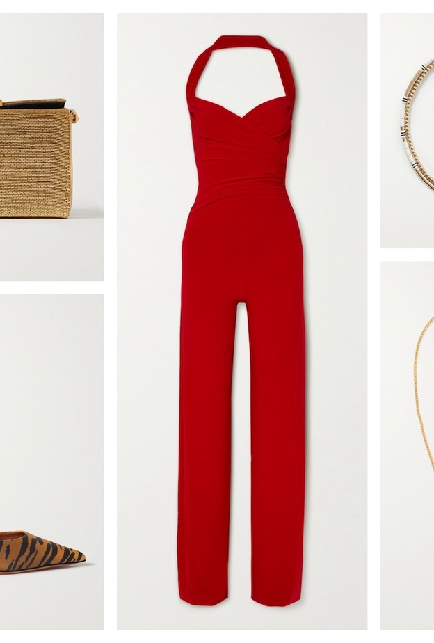 الجمبسوت الأحمر بأسلوب شبابي ولمسات بوهيمية راقية