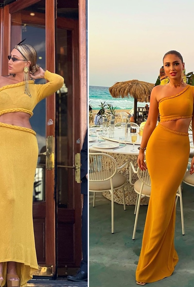 مايا دياب ونيكول سعفان ترتديان نفس الفستان بإجازتهما الصيفية.. والأولى تثير الجدل بهذا الإكسسوار