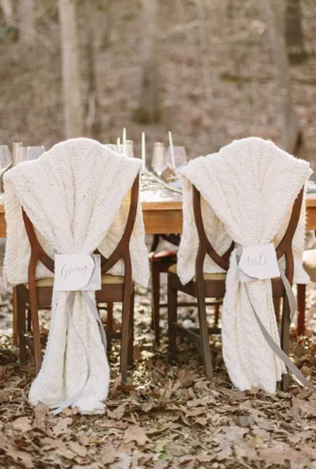 أفكار رائعة لحفلات الزفاف الشتوية بالصوف