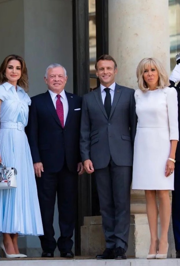 ملك وملكة الأردن يزوران فرنسا في زيارة رسمية بصحبة الأمير الحسين