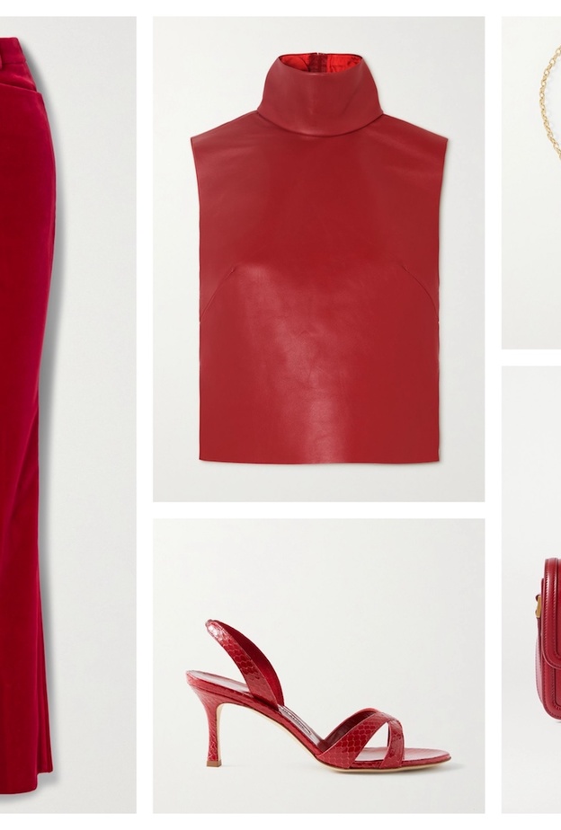 أسلوب راقي وشبابي باللون الأحمر بمزيج الجلد والمخمل