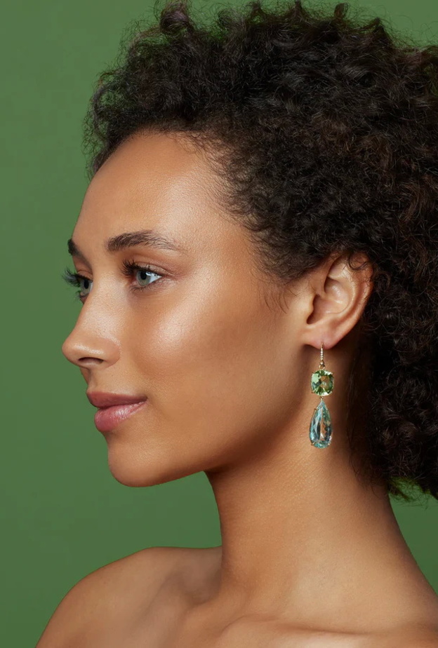 أقراط GEMMY GEM SHAPE DOUBLE DROP من Irene Neuwirth