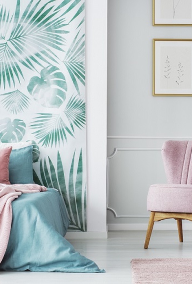 اختاري لجدران غرفة نومك، ورق الحائط ذو النقشات الملونة