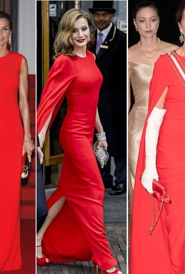 الفستان الأحمر مع الكاب... إكتشفي أسرار الإطلالة الأحب لدى الملكات والأميرات