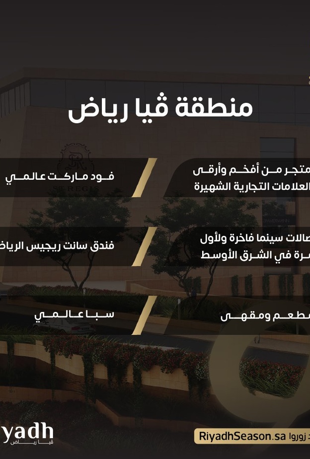 تعرفوا على منطقة فيا رياض إحدى أفخم وأرقى مناطق موسم الرياض 2022