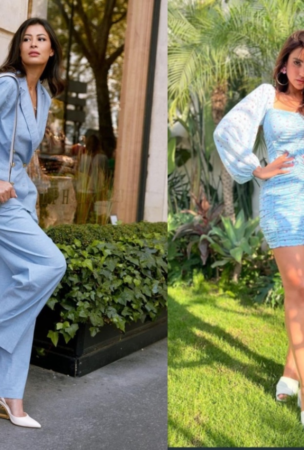 نجمات اخترن اللون الأزرق بدرجاته المختلفة