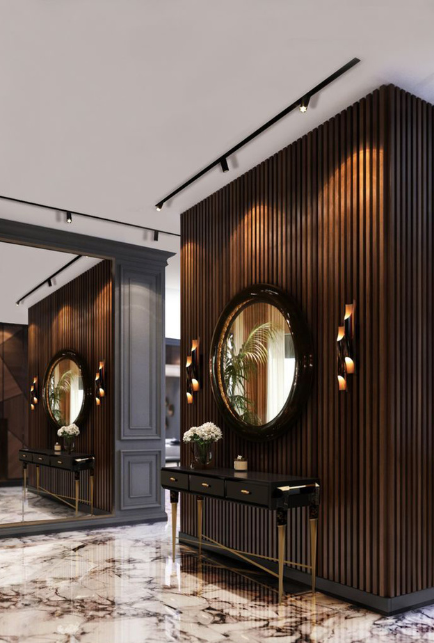 الإنارة الجدارية مع إنارة الأسقف لمدخل دافئ ومميز