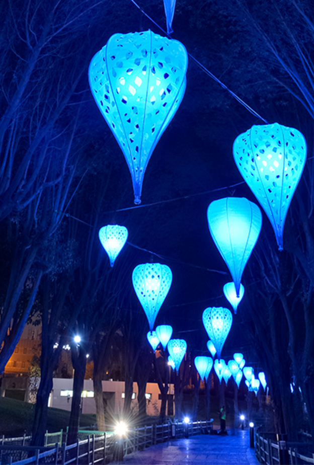 حب محبوس هو عبارة عن عمل لأروع الفواكه المعلقة بدقة على شكل قلب