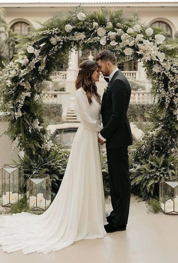 صور رومانسية من حفل الزفاف الشتوي 