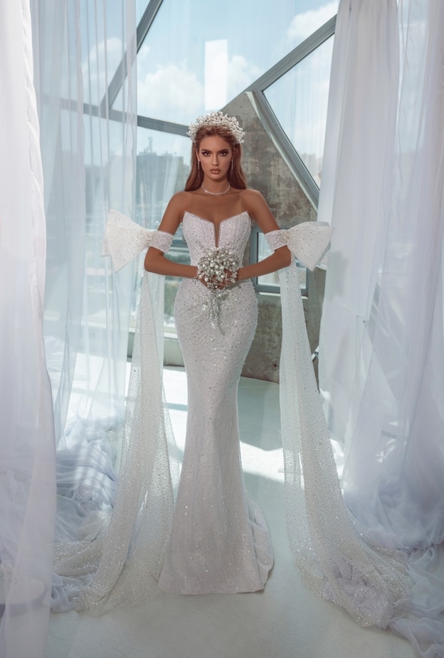 فستان زفاف ناعم تصميم صادق ماجد