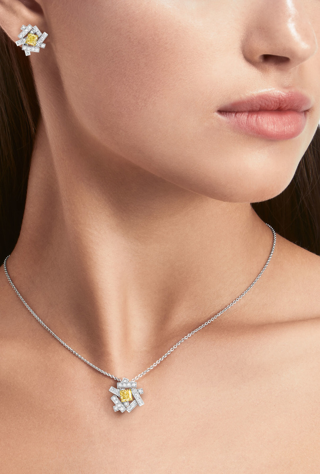 قلادة Threads Yellow and White Diamond من GRAFF