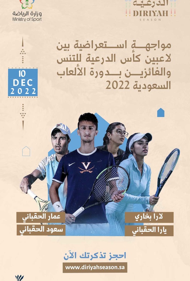 12 نجم عالمي يتنافسون على لقب كأس الدرعية للتنس 