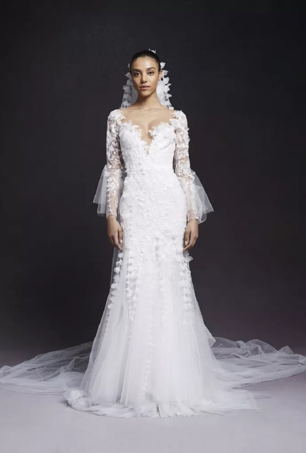 فساتين زفاف بأكمام طويلة@marchesa