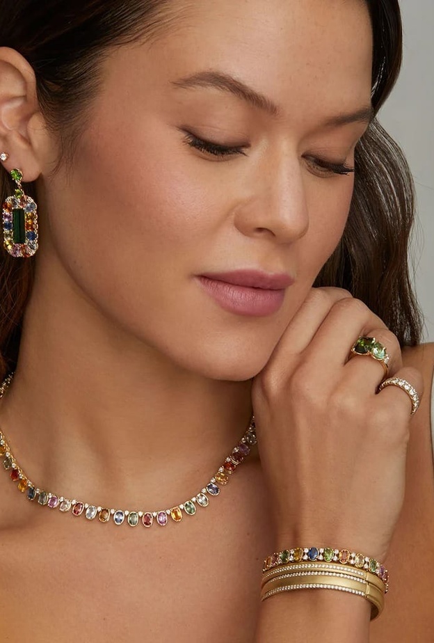 سوار MULTICOLOR SAPPHIRE AND DIAMOND من Jamie Wolf