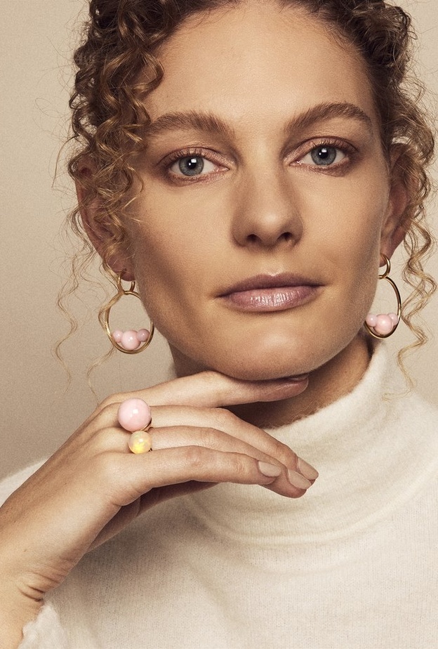 Ethiopian and pink opal ring by Akaila 