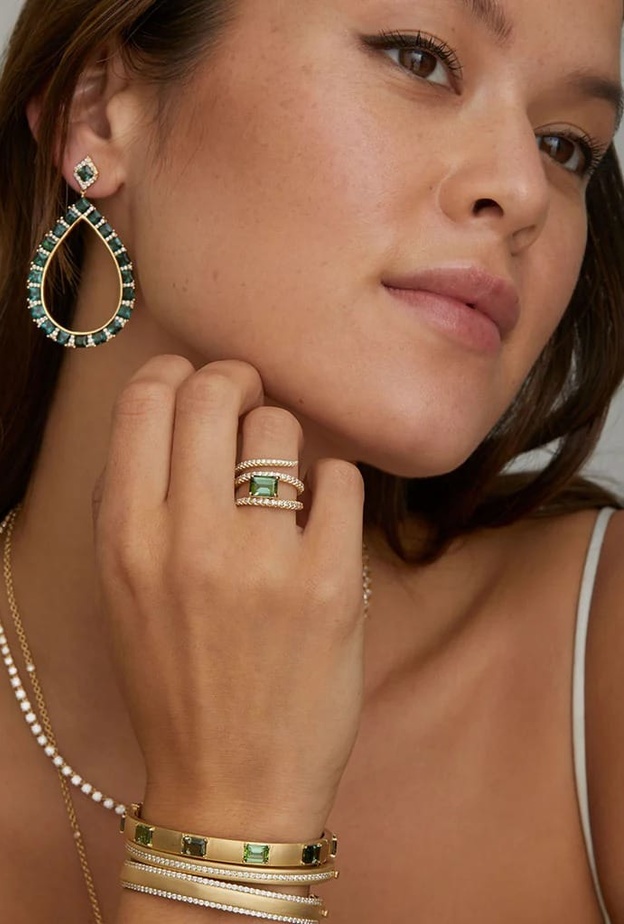 سوار EMERALD CUT GREEN TOURMALINE من Jamie Wolf 