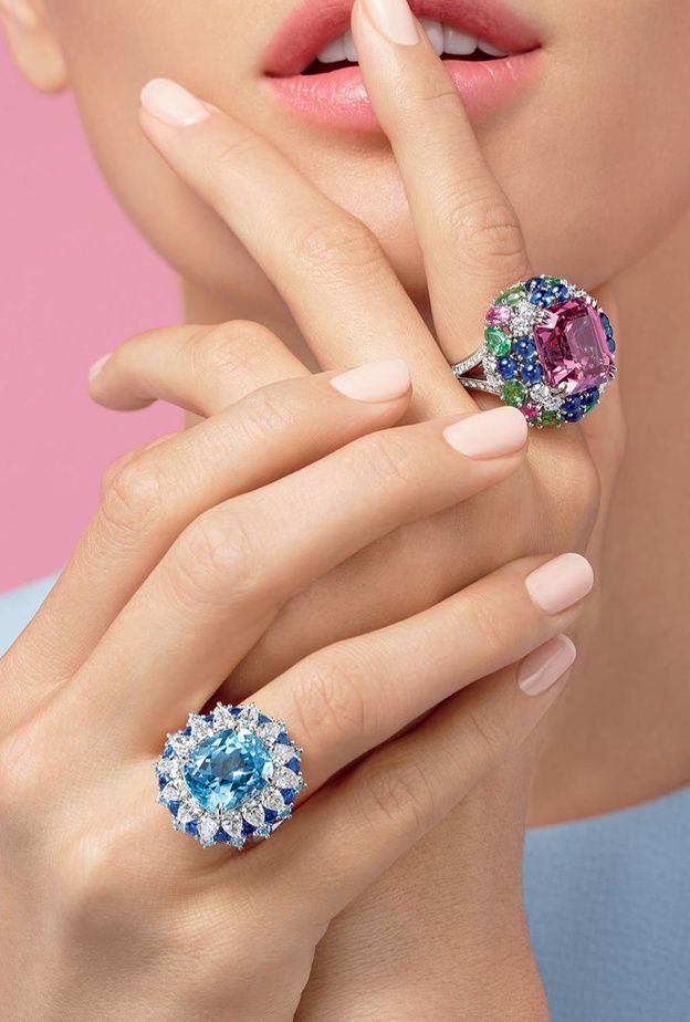 أجمل مجوهرات الأكوامارين حجر مارس الأنيق