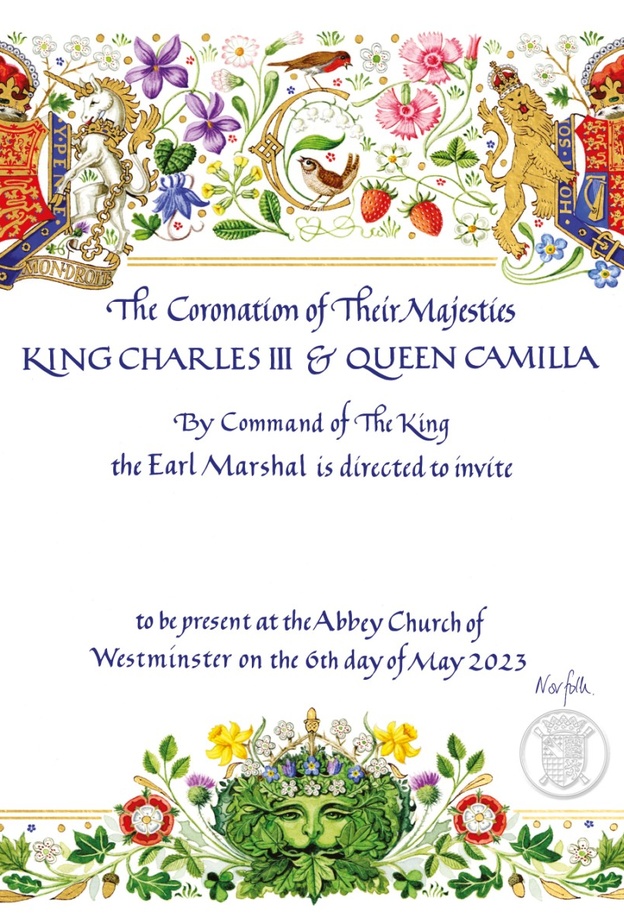 ماذا تعني رموز بطاقة تتويج الملك تشارلز الثالث؟