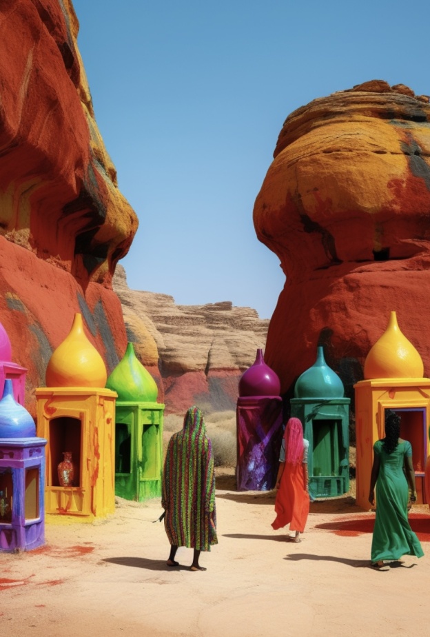 "نبني المستقبل" معرض فني مستوحى من الذكاء الاصطناعي للفنانة نوره العنقري في العلا بالمملكة العربية السعودية