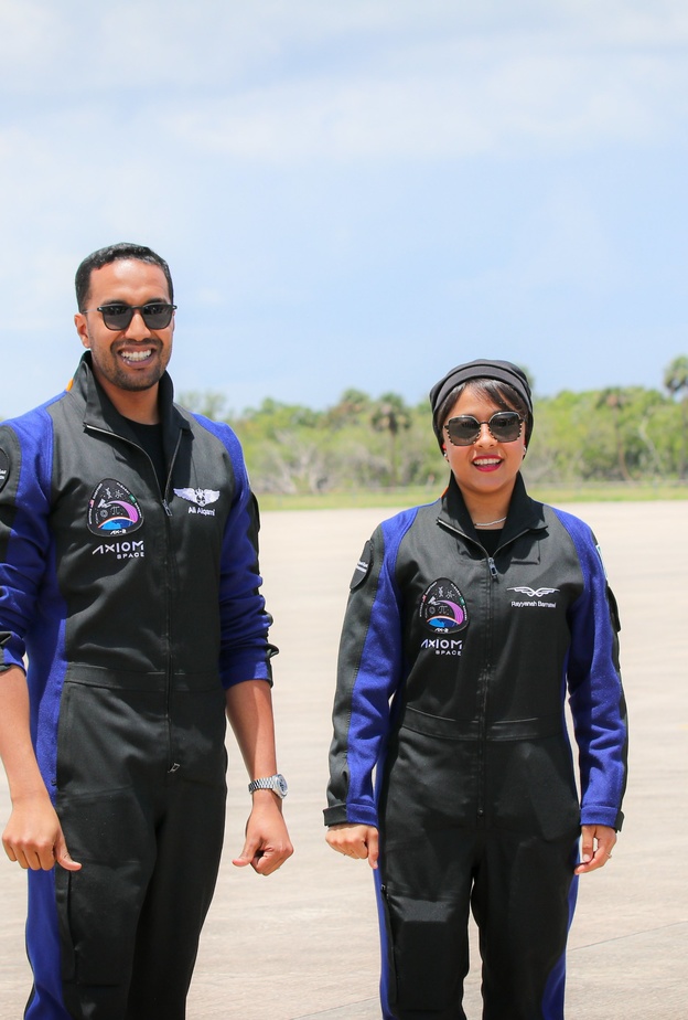 الأميرة ريما بنت بندر تشهد انطلاق الرحلة التاريخية لرائدي الفضاء السعوديين علي القرني وريانة برناوي