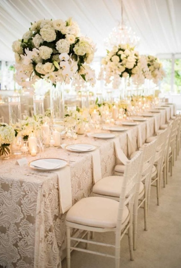 مفارش طاولات حفلات الزفاف