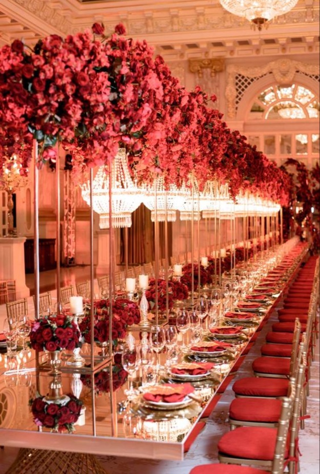 حيل بسيطة ونصائح عملية لتنظيم حفل زفاف مع ثيم اللون الأحمر