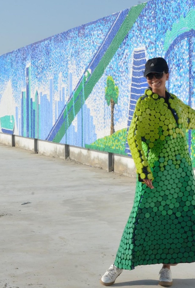 "خلود الفضلي" لـ "هي": دخلت موسوعة غينيس للمرة الثانية بأكبر جدارية ترمز للسعودية الخضراء