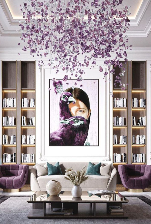 المكاتب الجدارية تنسجم مع تصميم الكنب الكلاسيكي الأنيق