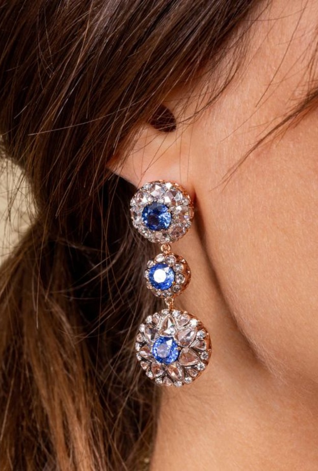 أقراط أذن مرصعة بالياقوت من سليم مزنر Selim Mouzannar 