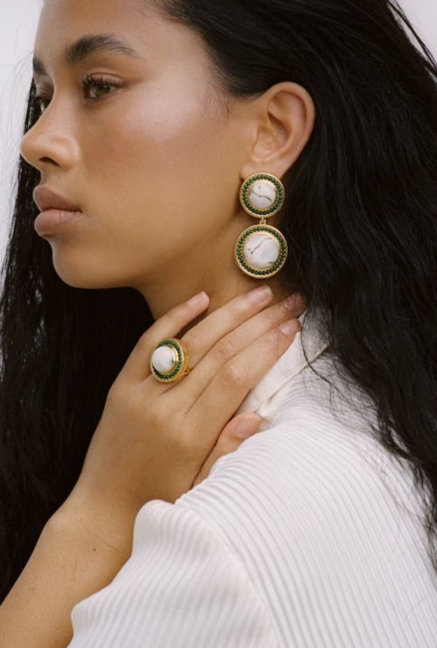 طقم مرصغ بالملاكيت من فالير Valére 