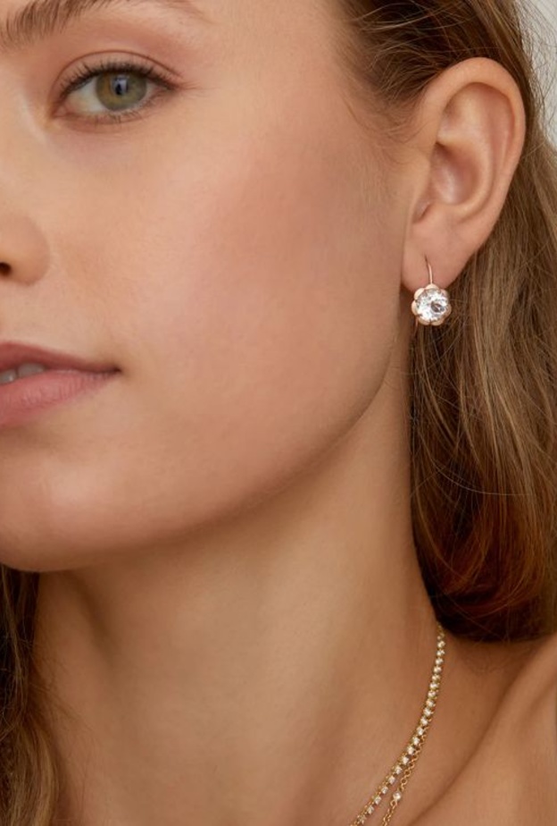 أقراط أذن مه الذهب الوردي ومرصعة بالتوباز من جايمي وولف Jamie Wolf 