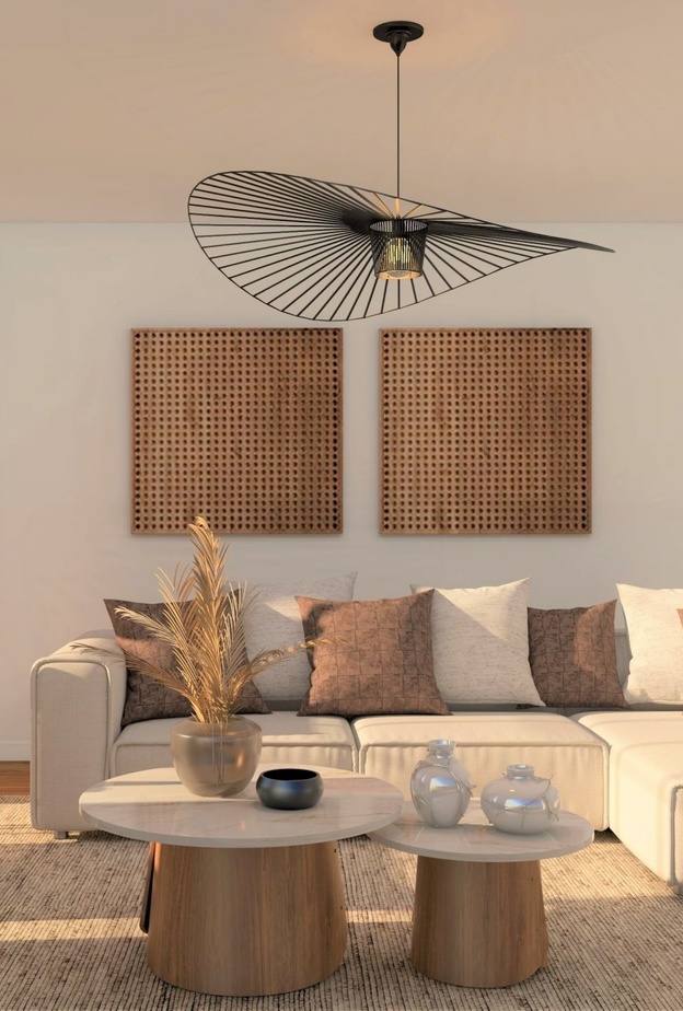 اختاري المواد الطبيعية مثل الخشب والحجر والجلد والخيزران للمواد المصنوع منها منزلك الجاباندي