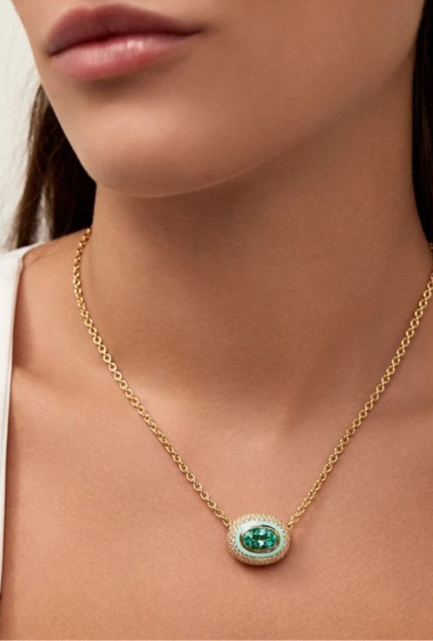 عقد مرصع بتورمالين بارايبا من ميليسا كاي Melissa Kaye 