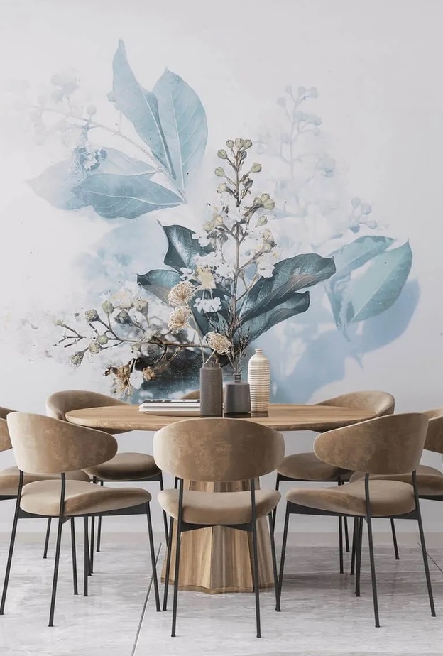 ورق جدران تضفي لمسة ساحرة على غرف الطعام