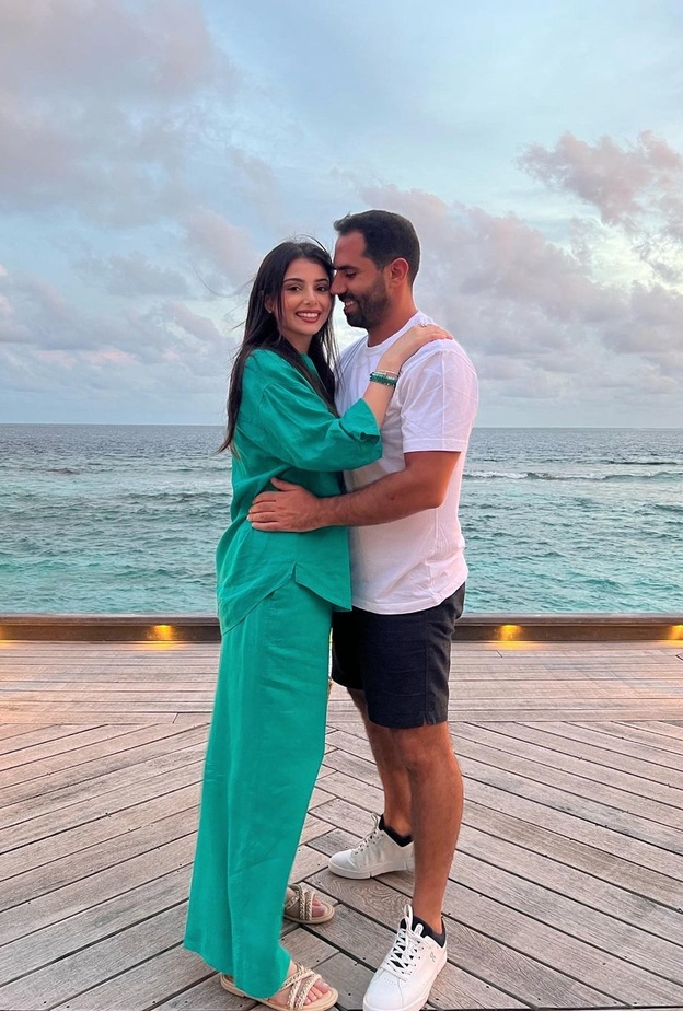 ماريتا الحلاني مع زوجها في المالديف خلال شهر العسل
