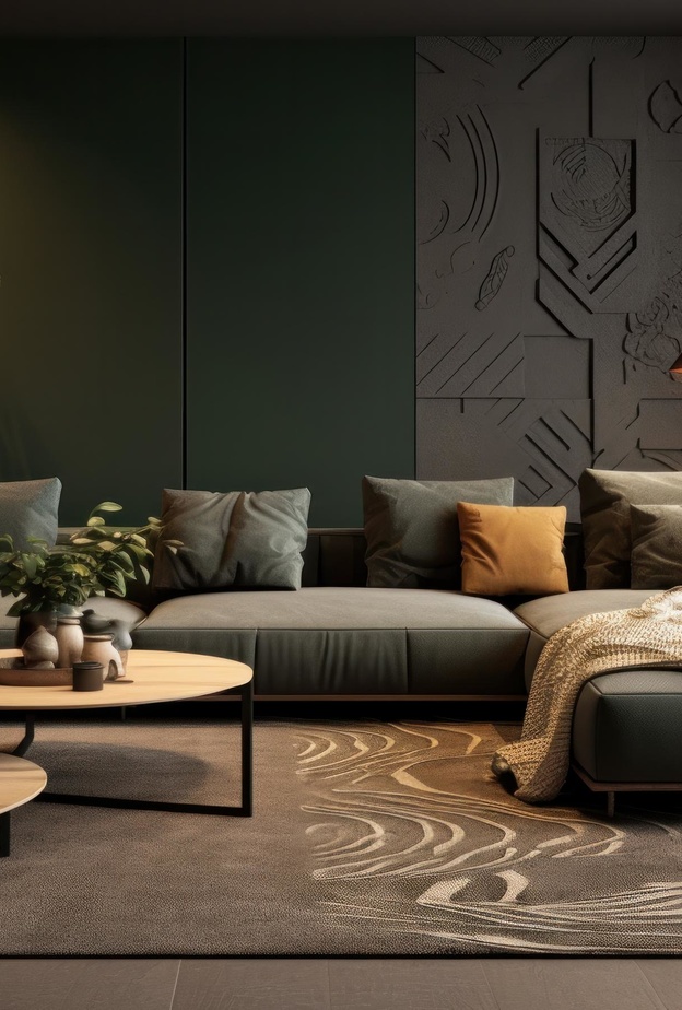 أحواض النباتات في ديكورات غرف المعيشة تعزز نمط فنغ شوي