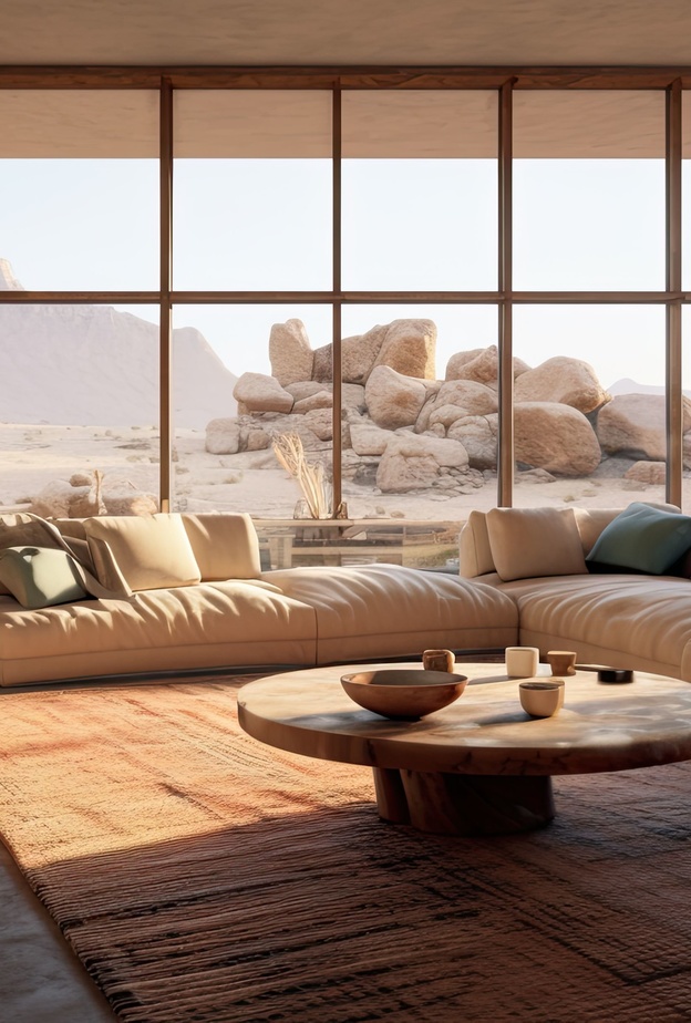 ديكورات غرف معيشة باللون البيج الاتجاه الرائج لعام 2023