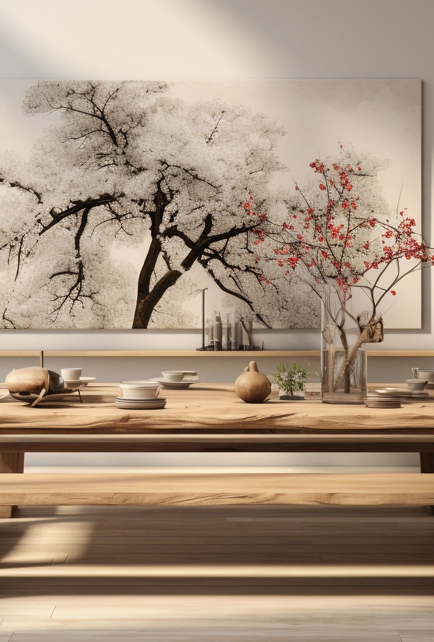 الخشب الدافئ خيار رائع لغرف الطعام