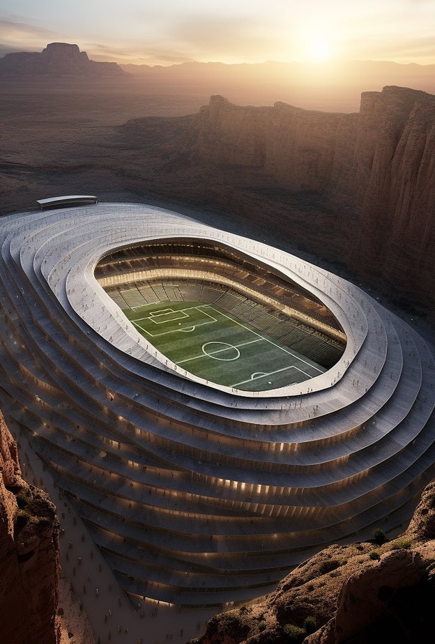 كأس العالم في السعودية لأول مرة - صورة AI من تصميم نورة الصعيري