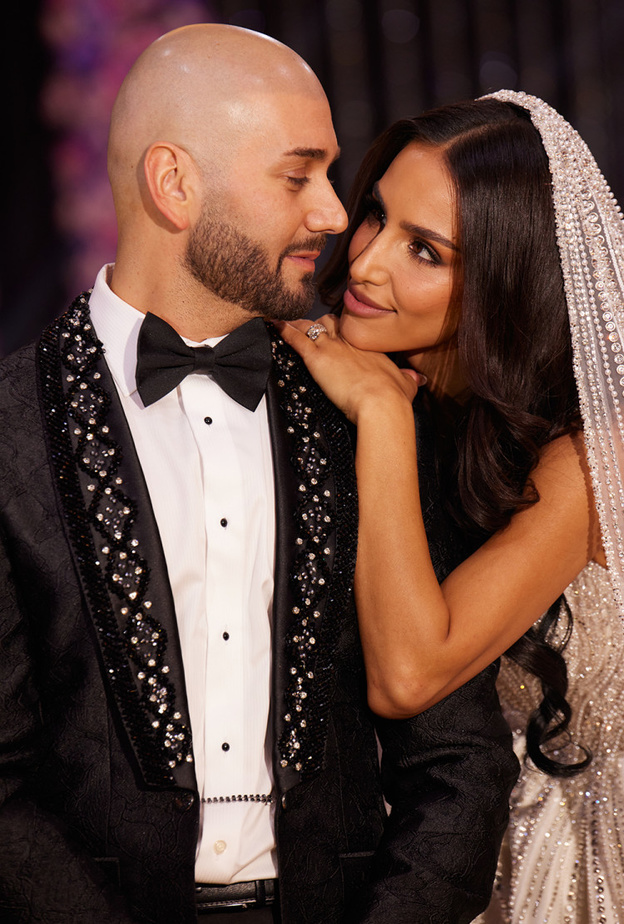 زفاف المطرب اللبناني مساري والمؤثرة الكندية سحر غوليستاني