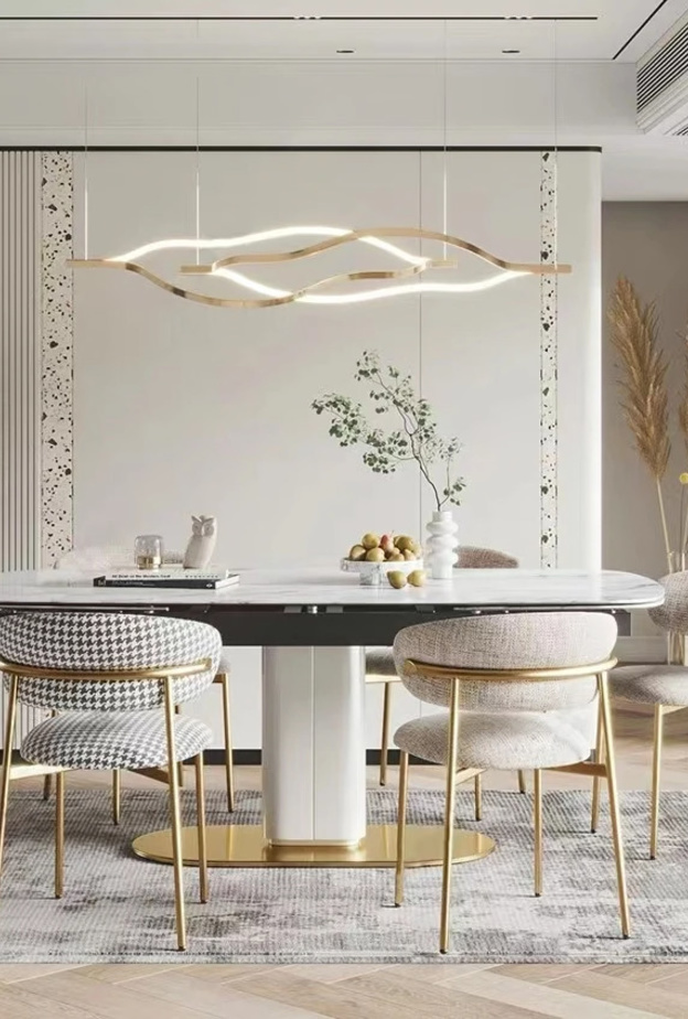 لمسات من الرخام في ديكورات غرف الطعام