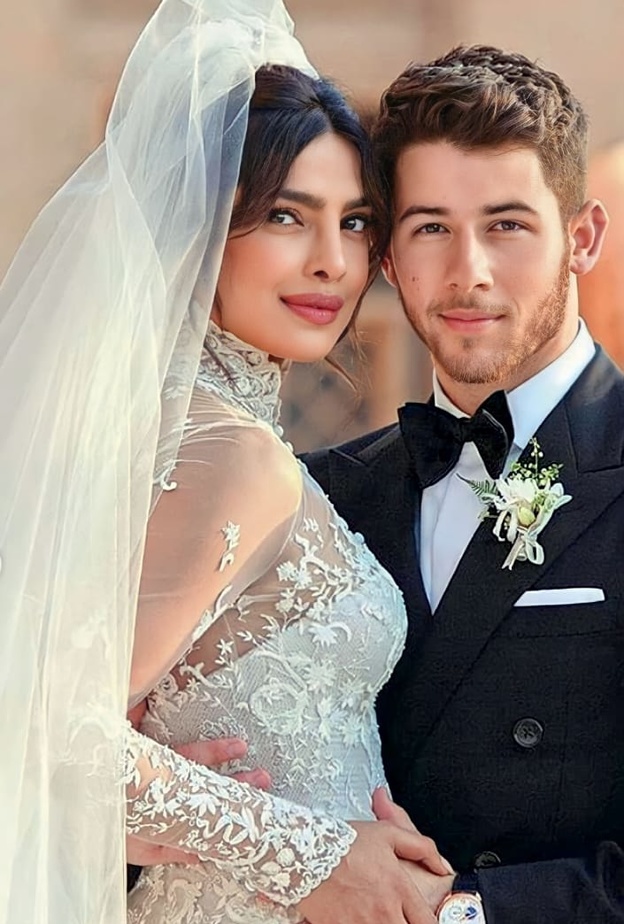 بريانكا شوبرا ونيك جوناس في يوم زفافهما