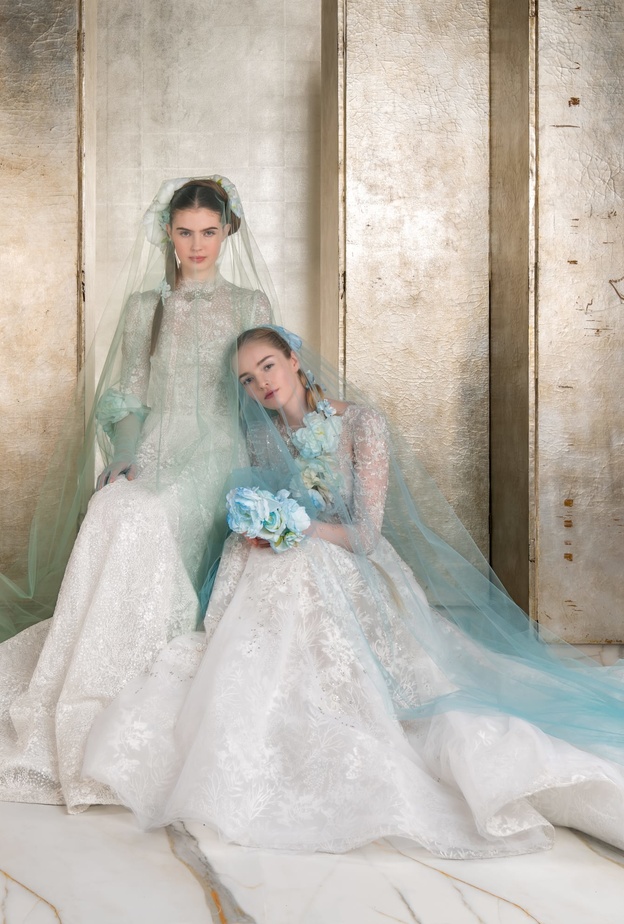 فساتين زفاف باللون الازرق@reemacra