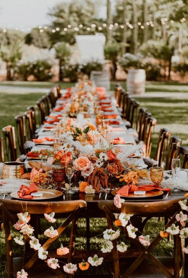 ديكور زفاف برج العقرب بدرجات الخريف