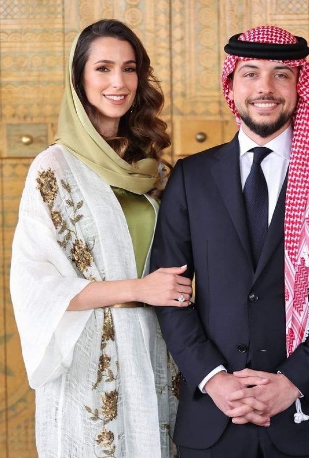 ولي العهد الأردني الأمير الحسين بن عبد الله والأميرة رجوة الحسين